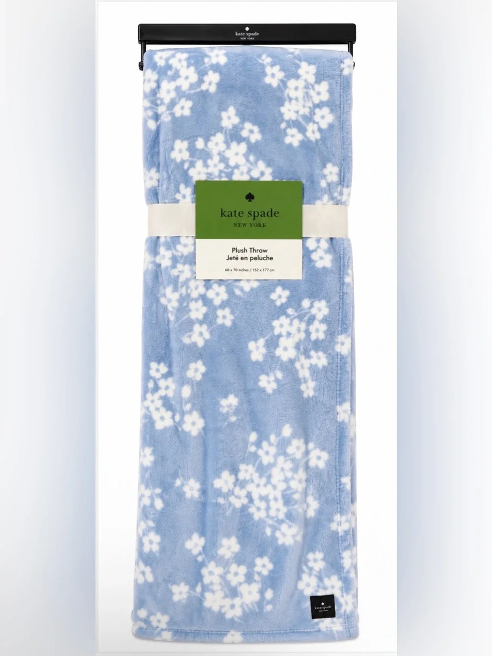 Kate Spade Plush Fleece Throw Blanket - Blue Sweet Floral